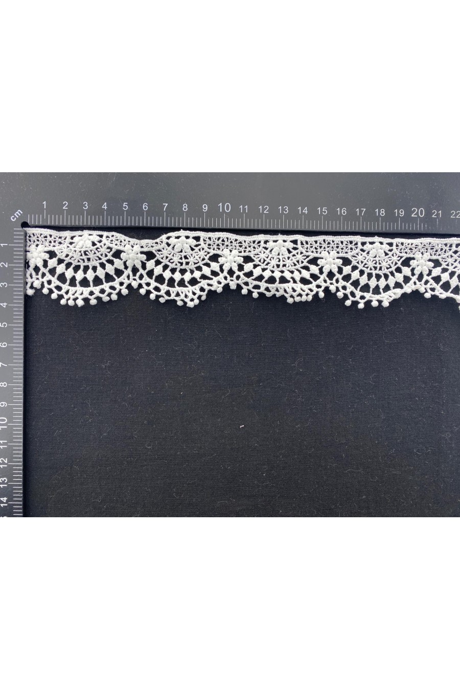 17508-METRE 4 cm Lekeli Mat Polyester Güpür Bant