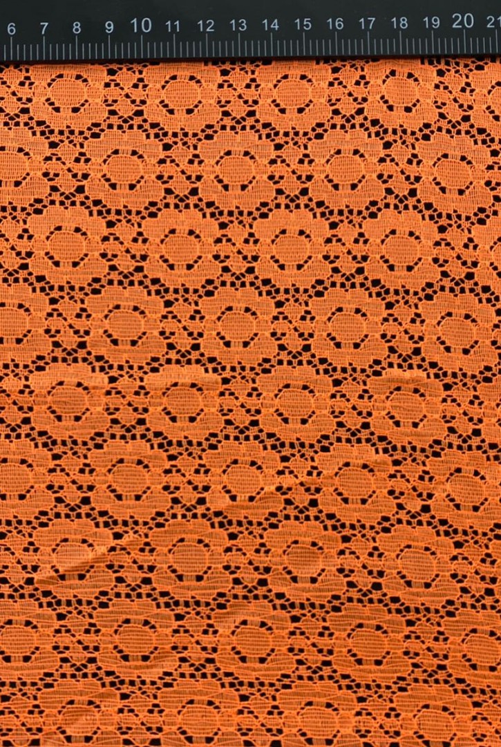 Dantel Yerli Lez Pamuk Polyester Neon Turuncu