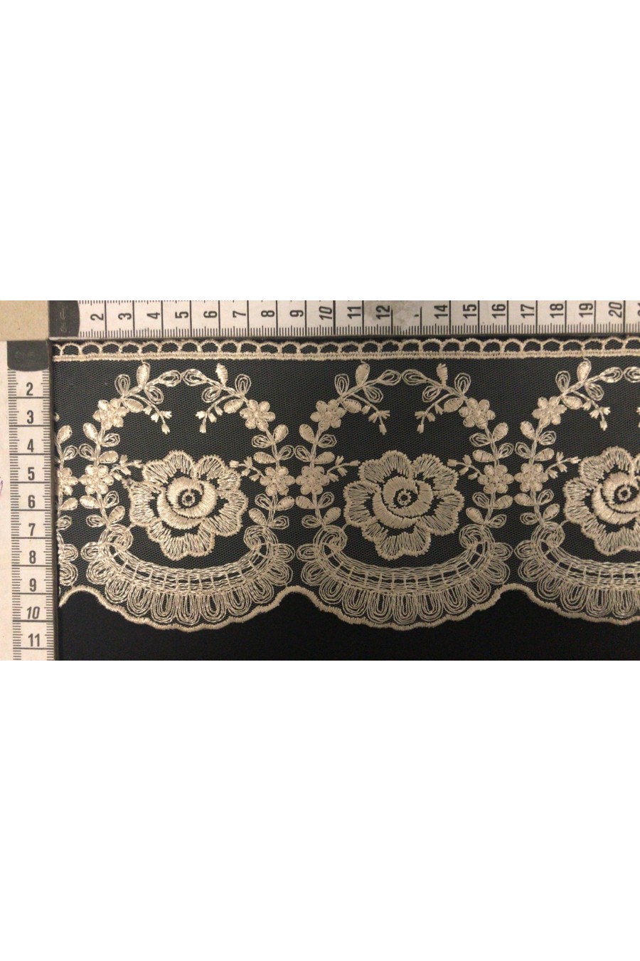 Gold Renk Tül Üzeri Brode Bant, Yerli Polyester