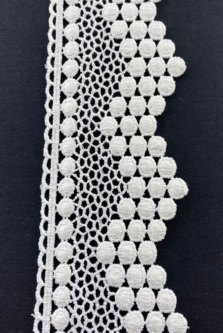 6,5 cm Genişliğinde Ham Mat Polyester Güpür Bant