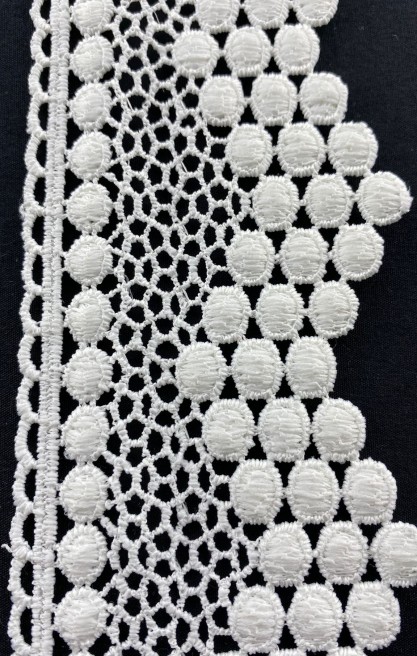 6,5 cm Genişliğinde Ham Mat Polyester Güpür Bant