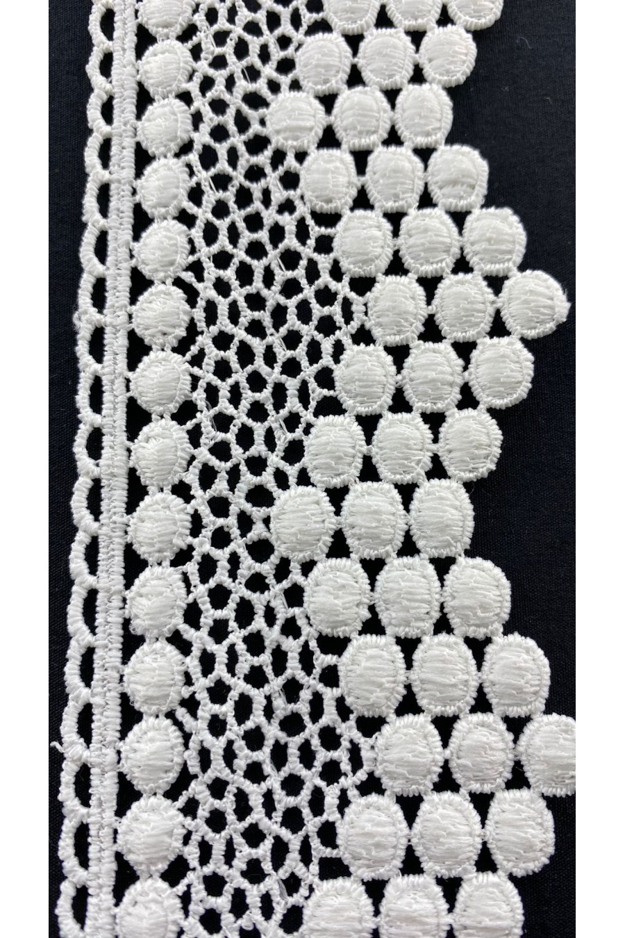 6,5 cm Genişliğinde Ham Mat Polyester Güpür Bant