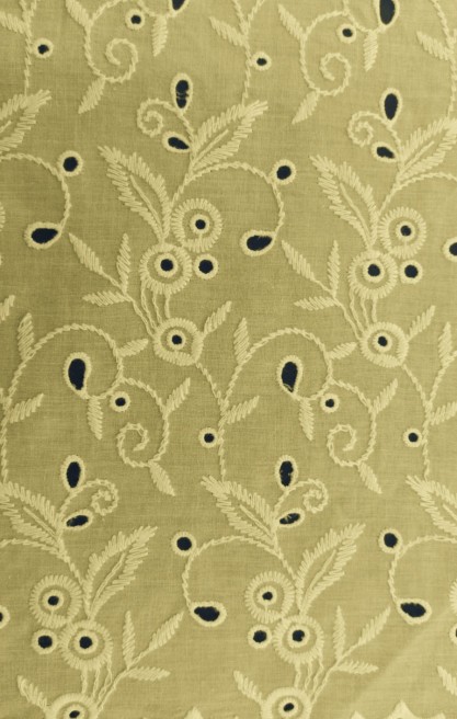 Bebe Sarı Bohrerli Yerli Brode – Mat Polyester Vual Kumaş | 135 cm