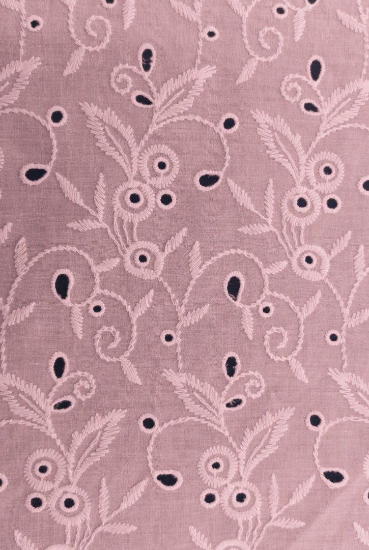 Bebe Pembesi Bohrerli Yerli Brode – Mat Polyester Vual Kumaş | 135 cm