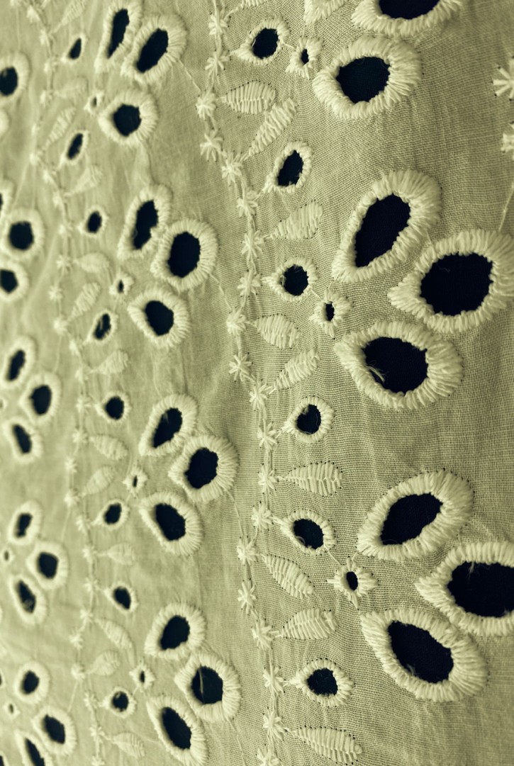 Yerli Üretim Pamuk Polyester Vual Brode  Bebe Sarısı