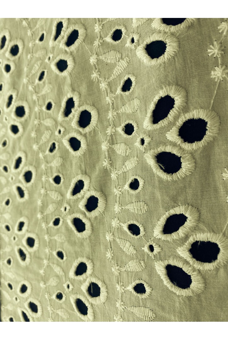 Yerli Üretim Pamuk Polyester Vual Brode  Bebe Sarısı