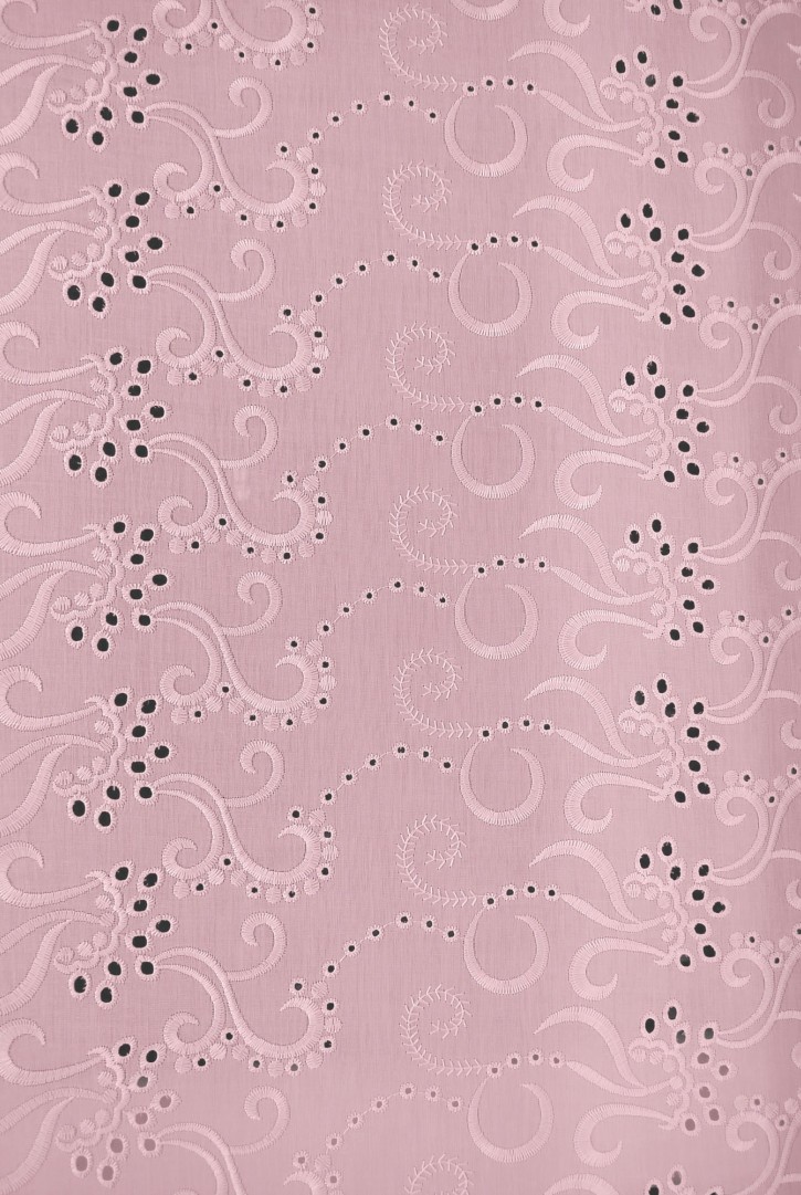 Pembe Yerli Bohrerli Brode Kumaş – Mat Polyester Vual | 130 cm