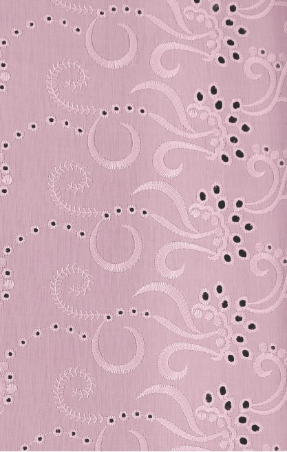 Pembe Yerli Bohrerli Brode Kumaş – Mat Polyester Vual | 130 cm