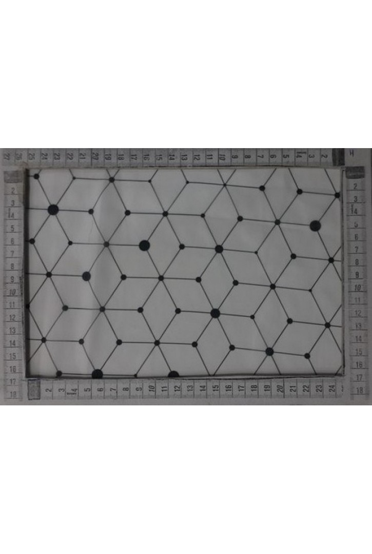 Beyaz Baskılı Şifon Polyester Yerli Dantel - 150 cm