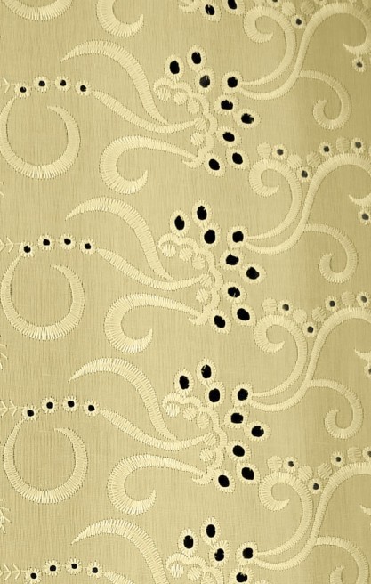 Bebe Sarısı Yerli Bohrerli Brode Kumaş – Mat Polyester Vual | 130 cm