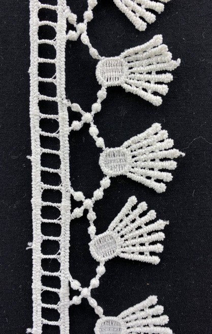 Beyaz Mat Polyester Güpür Brode Bant