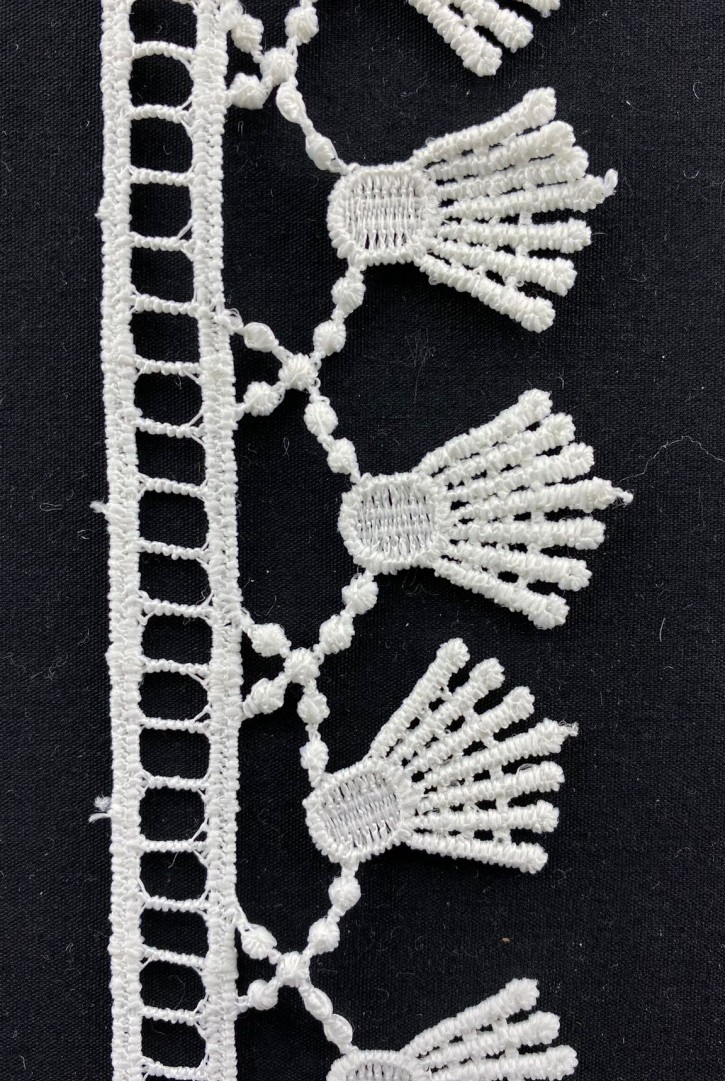 Beyaz Mat Polyester Güpür Brode Bant