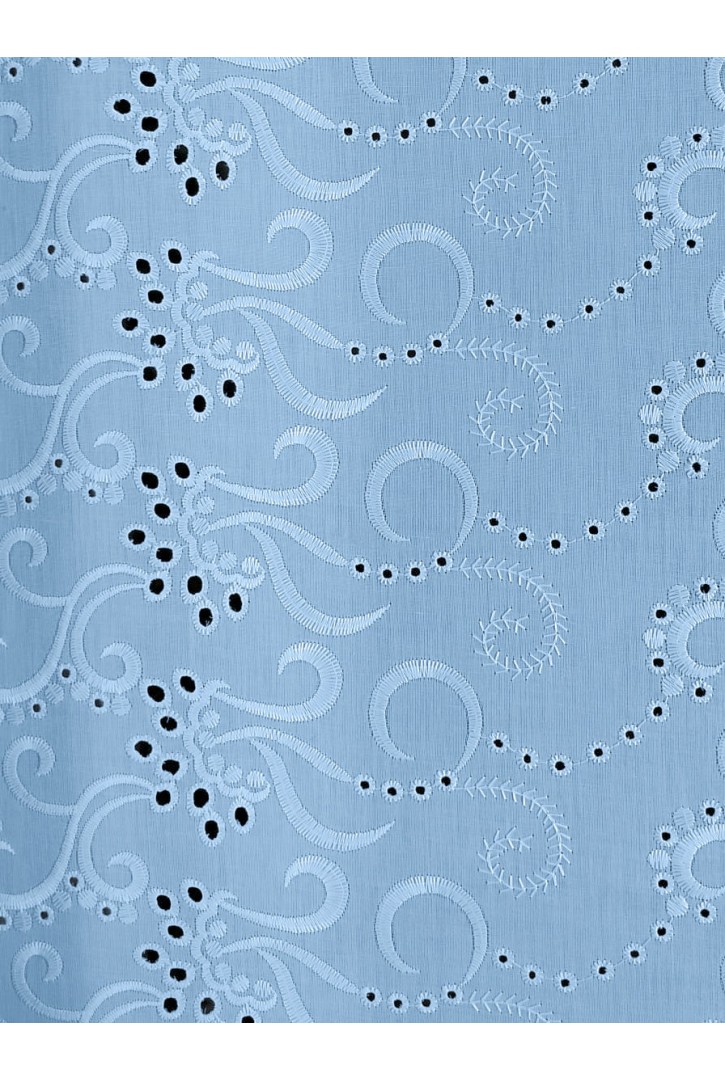 Bebe Mavisi Yerli Bohrerli Brode Kumaş – Mat Polyester Vual | 130 cm