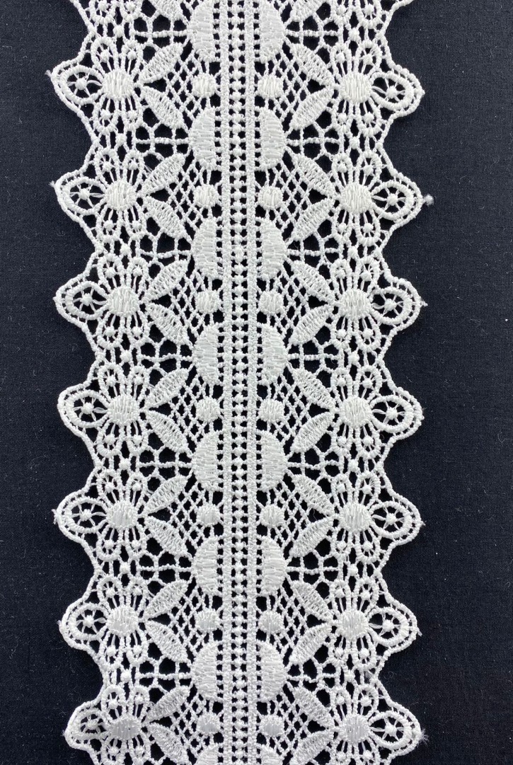 Fikse Güpür Brode Bant - Yerli Polyester, 10 cm (7714)