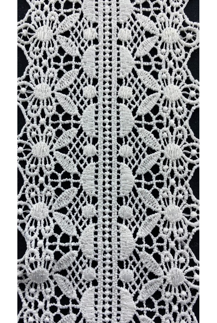 Fikse Güpür Brode Bant - Yerli Polyester, 10 cm (7714)