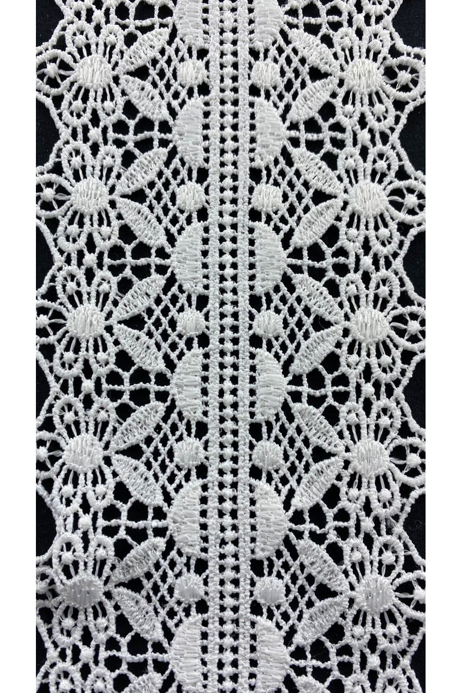 Fikse Güpür Brode Bant - Yerli Polyester, 10 cm (7714)