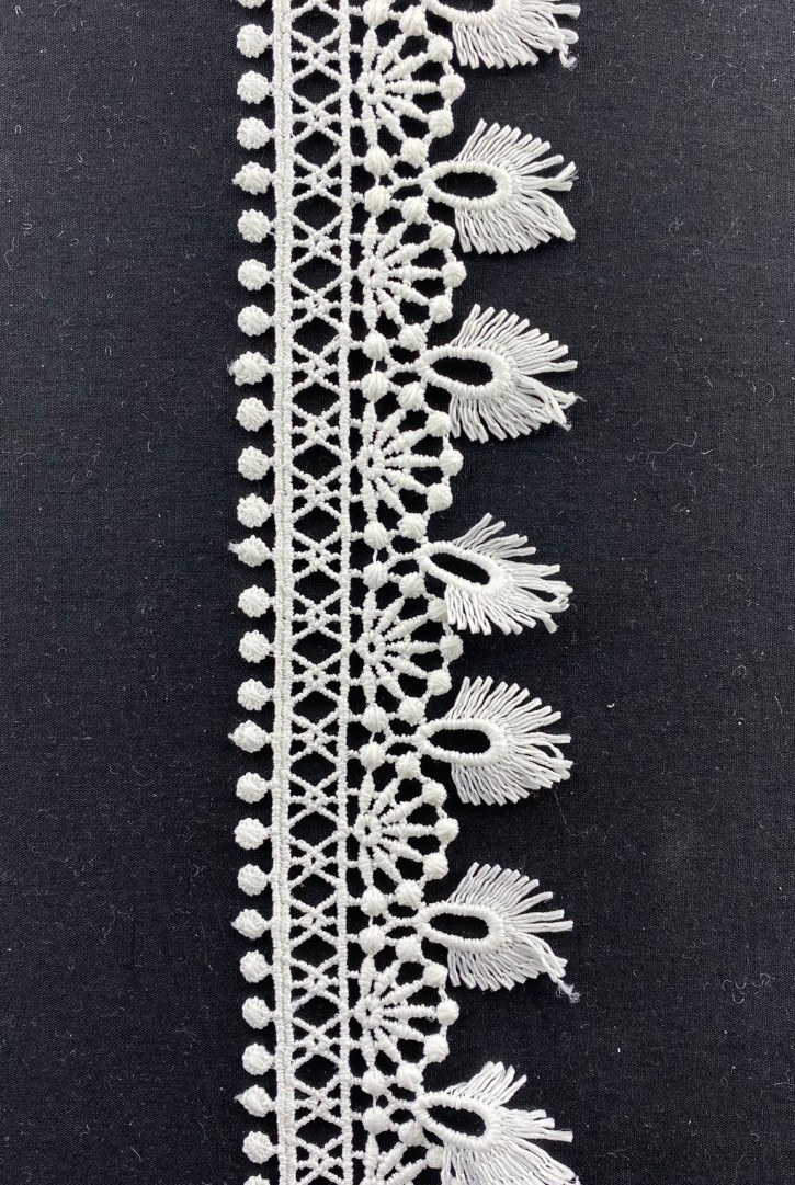 Beyaz Mat Polyester Güpür Brode Bant