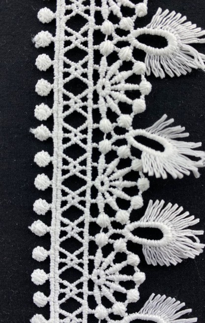 Beyaz Mat Polyester Güpür Brode Bant