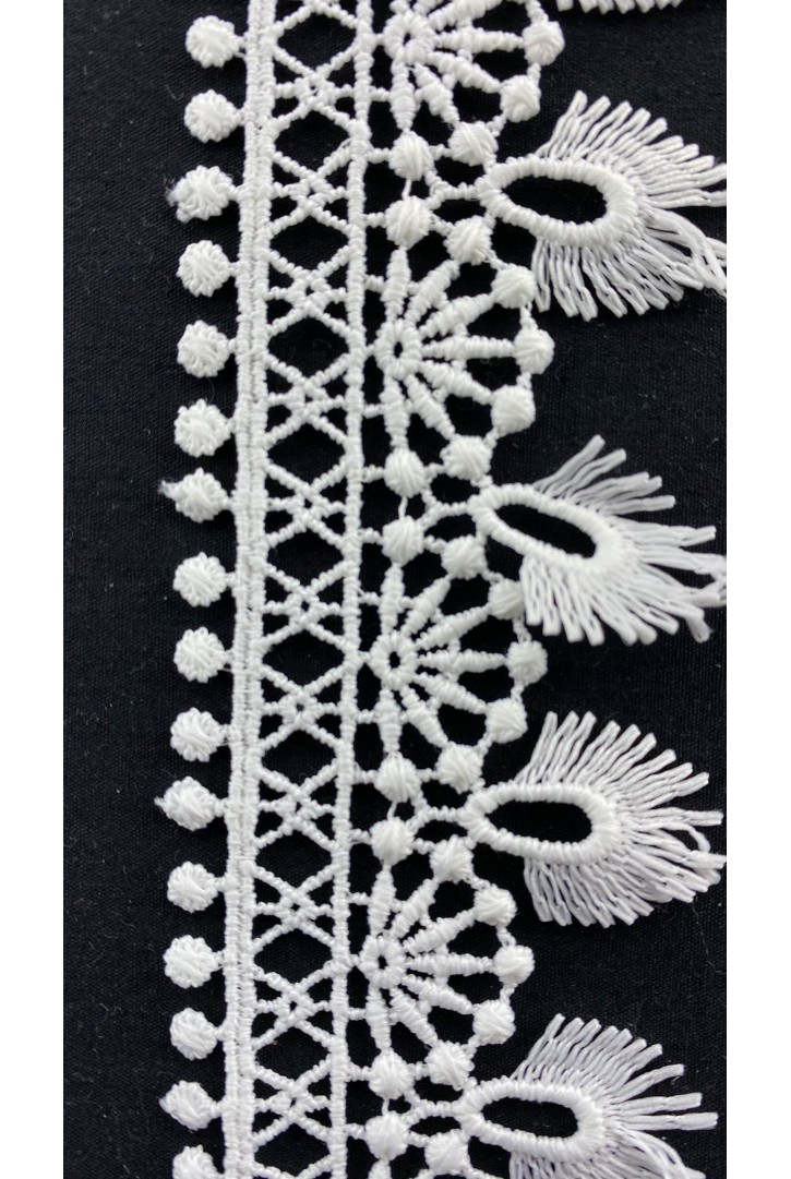 Beyaz Mat Polyester Güpür Brode Bant