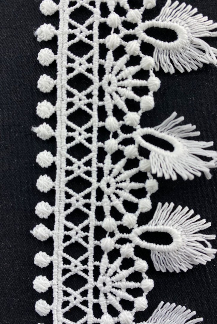 Beyaz Mat Polyester Güpür Brode Bant