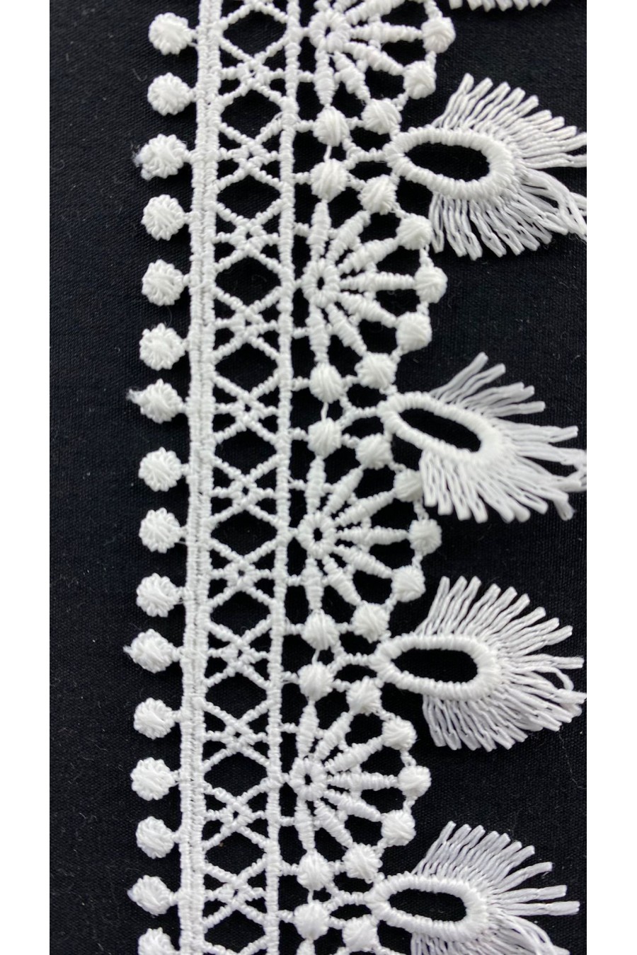 Beyaz Mat Polyester Güpür Brode Bant