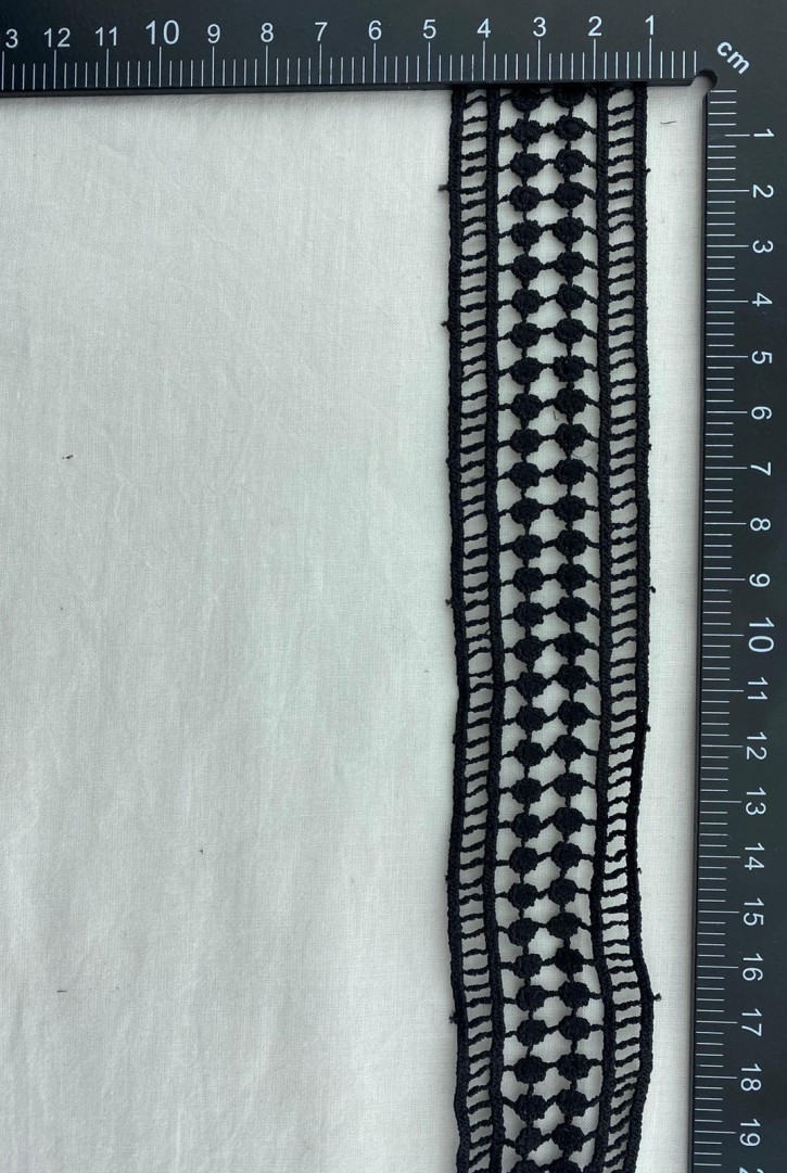 Siyah Polyester Brode Bant