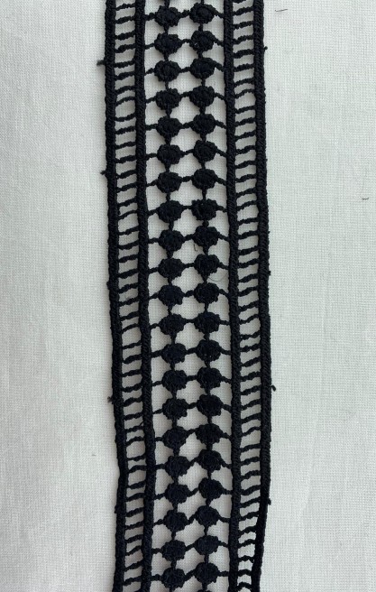 Siyah Polyester Brode Bant