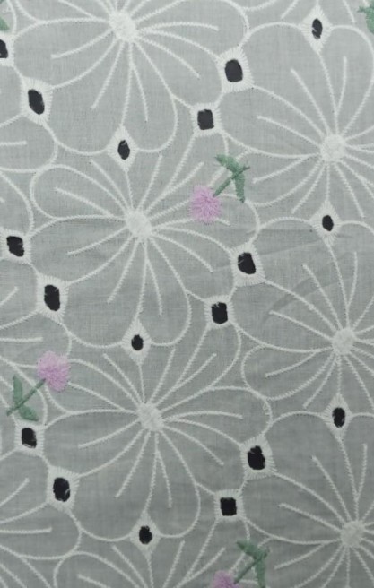 Kasar Zemin Mor-Yeşil Çiçek Nakışlı Brode