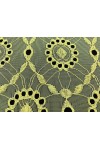 Sarı Bohrerli Mat Polyester Dantel Kumaş - 150 cm