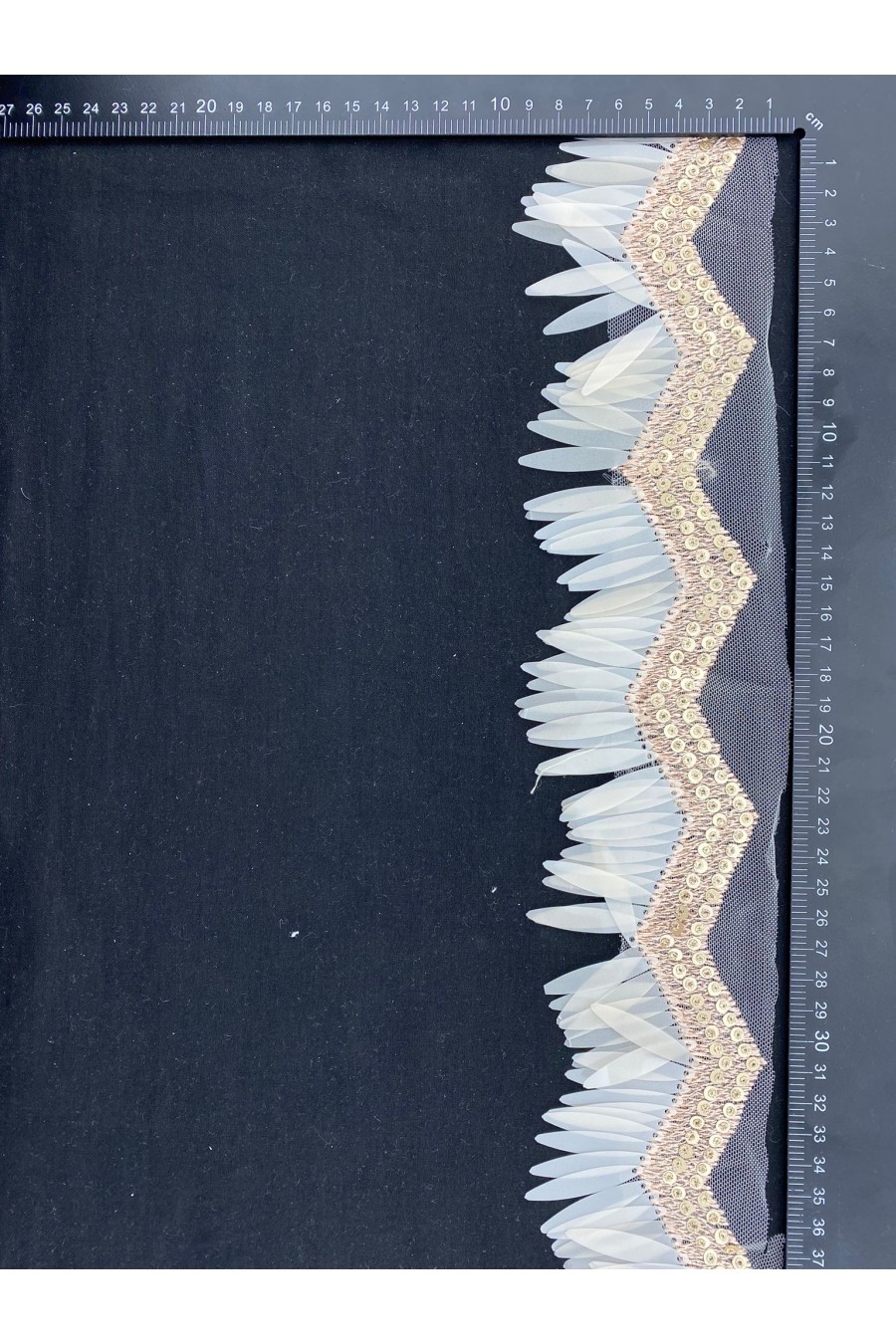 9142-METRE Gold Pullu Tül Üzeri Şerit, 6 cm