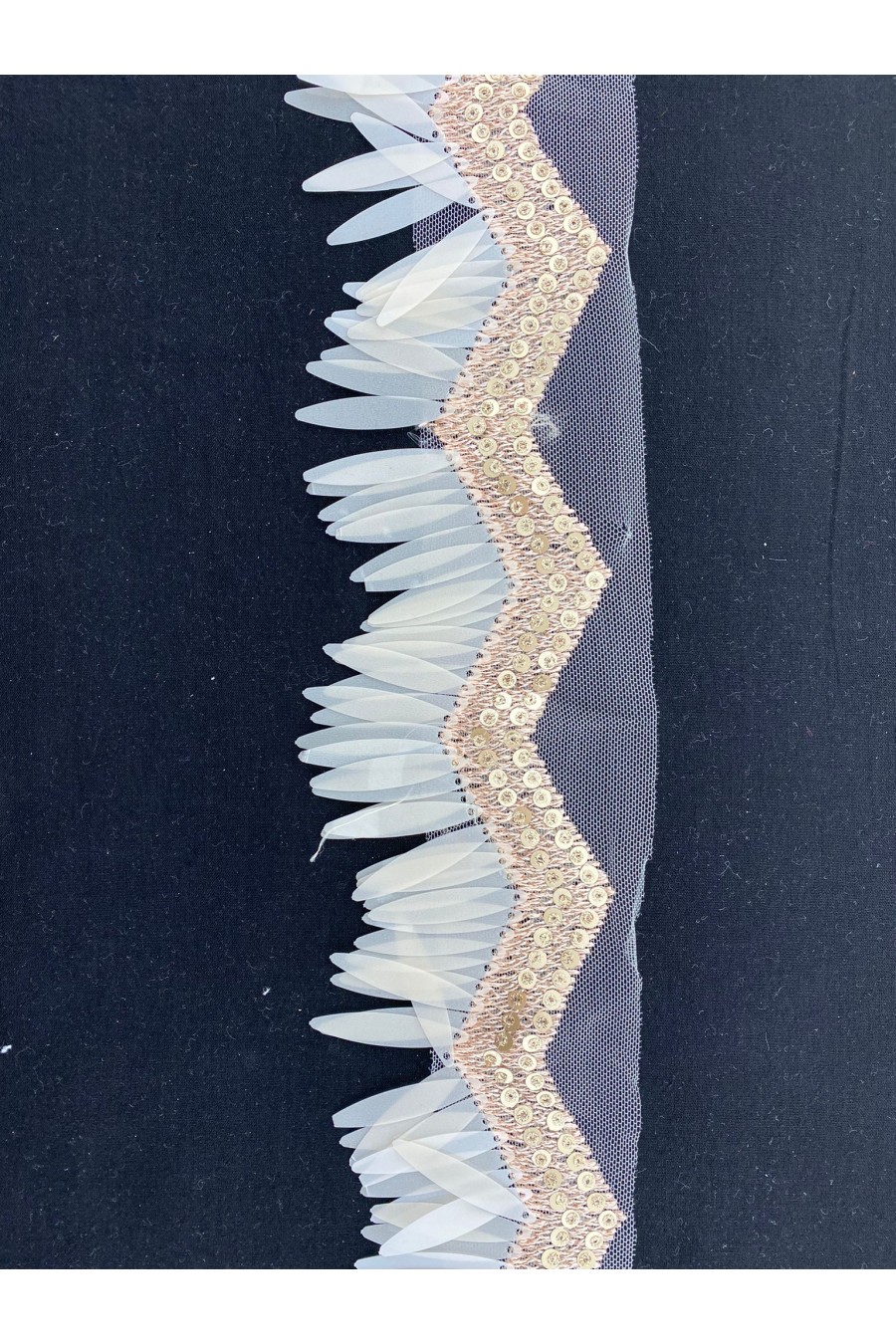 9142-METRE Gold Pullu Tül Üzeri Şerit, 6 cm