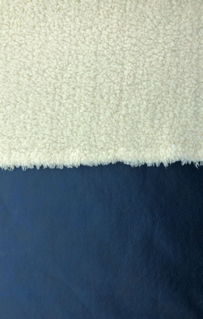 Lacivert Deri Kürk Kumaş