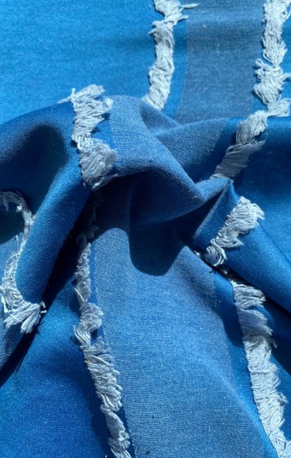 22350 KUMAŞ/YERLİ/LEZ/PAMUK/POLYESTER/KESME/MAVİ/150 CM