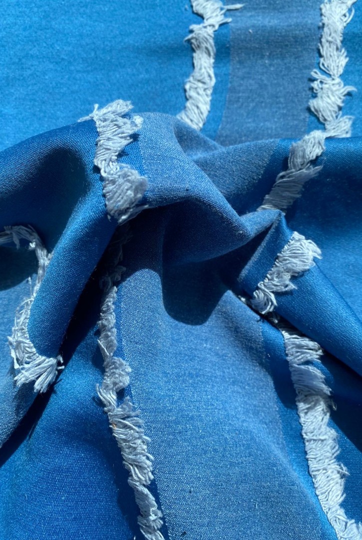 22350 KUMAŞ/YERLİ/LEZ/PAMUK/POLYESTER/KESME/MAVİ/150 CM