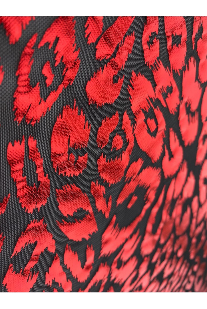 20539 KUMAŞ/YERLİ/LEZ/POLYESTER/TÜL ÜZERİ/VARAK BASKI/LEOPAR/KIRMIZI 165 CM