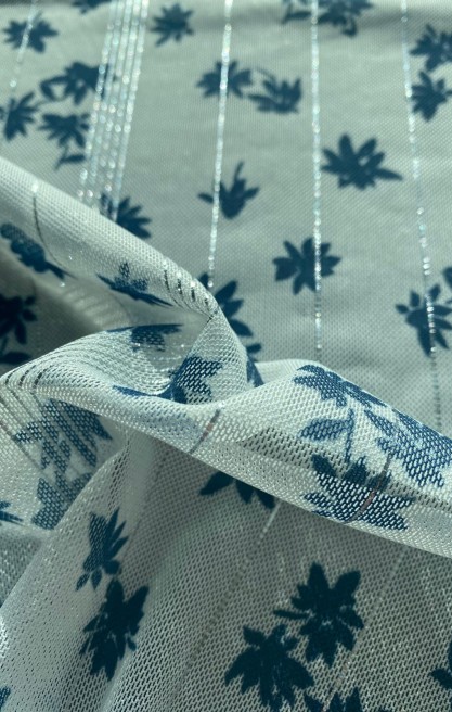 22351 TÜL/YERLİ/LEZ/POLYESTER/ELASTAN/SİMLİ/BASKILI/BEYAZ/155 CM