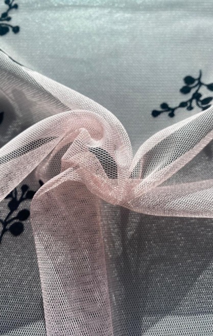 22352 TÜL/YERLİ/LEZ/POLYESTER/FLOK/PEMBE/160 CM