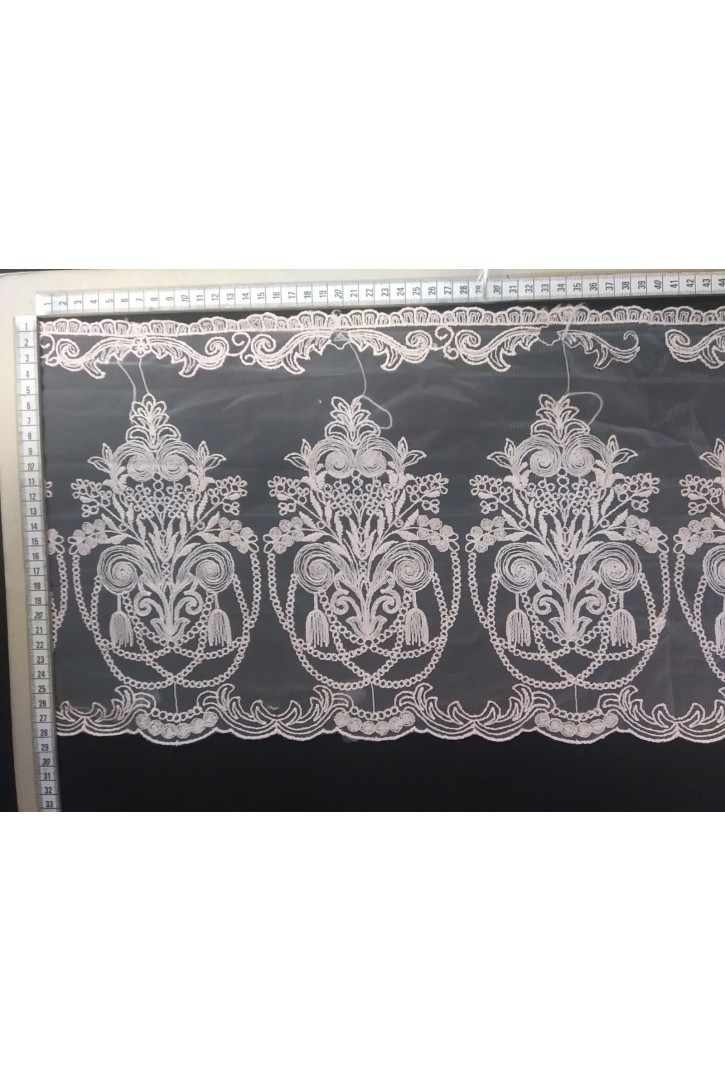 Yerli Mat Pes Tül Üzeri Pudra Brode Bant