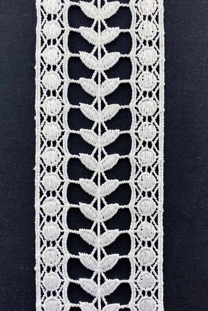 6,5 cm Genişliğinde Yerli Mat Ham Güpür Brode Bant