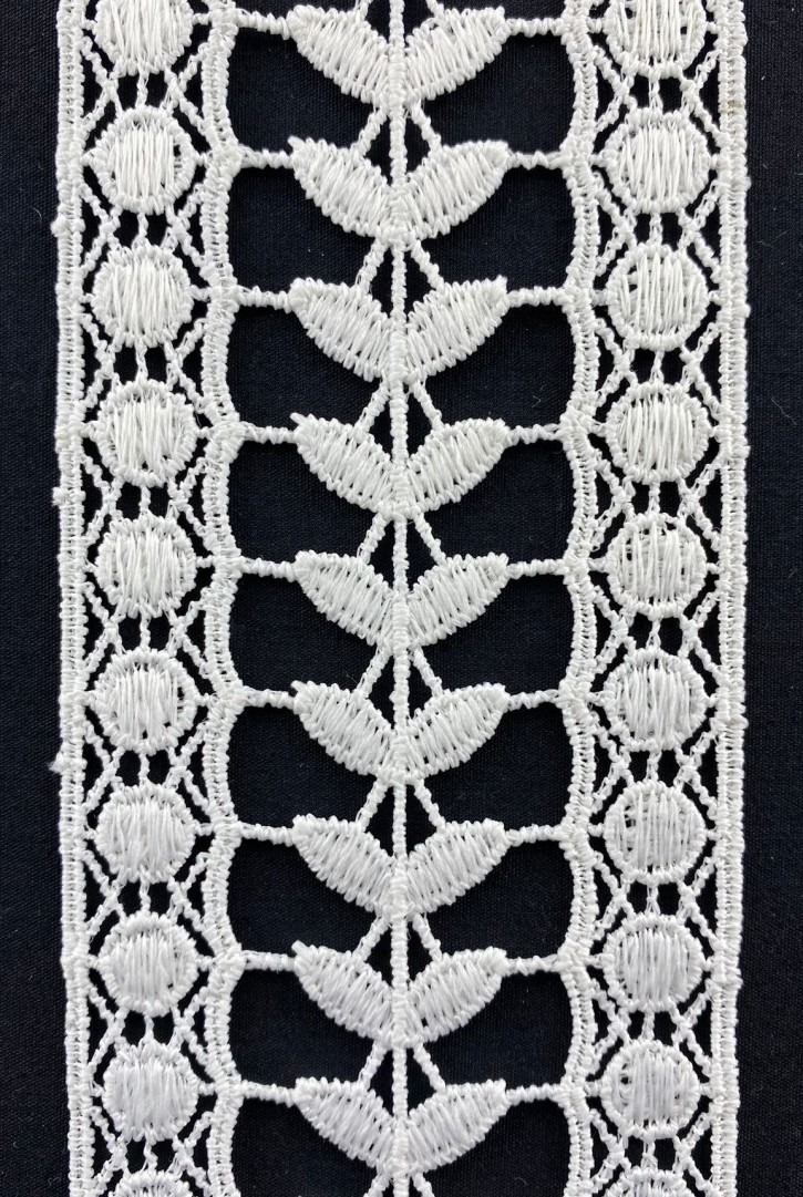 6,5 cm Genişliğinde Yerli Mat Ham Güpür Brode Bant