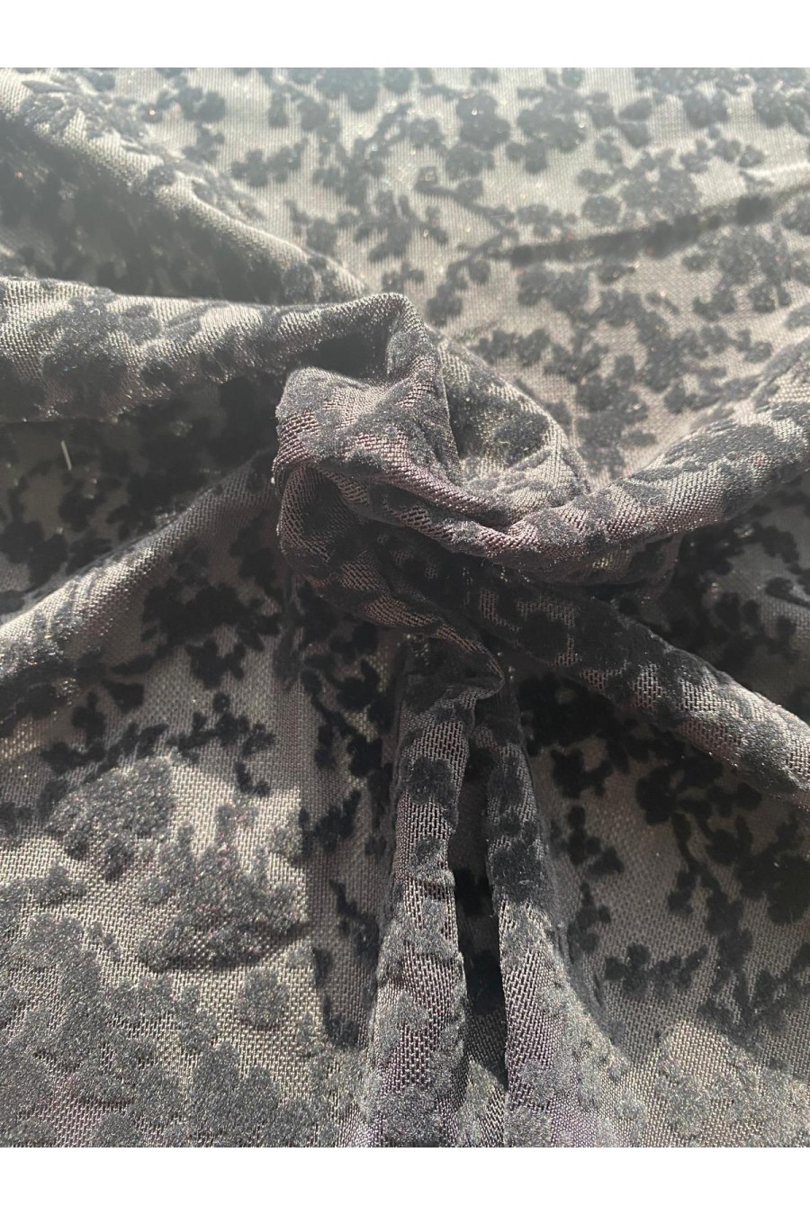 22353 TÜL/YERLİ/LEZ/POLYESTER/ELASTAN/FLOK/SİYAH/155 CM