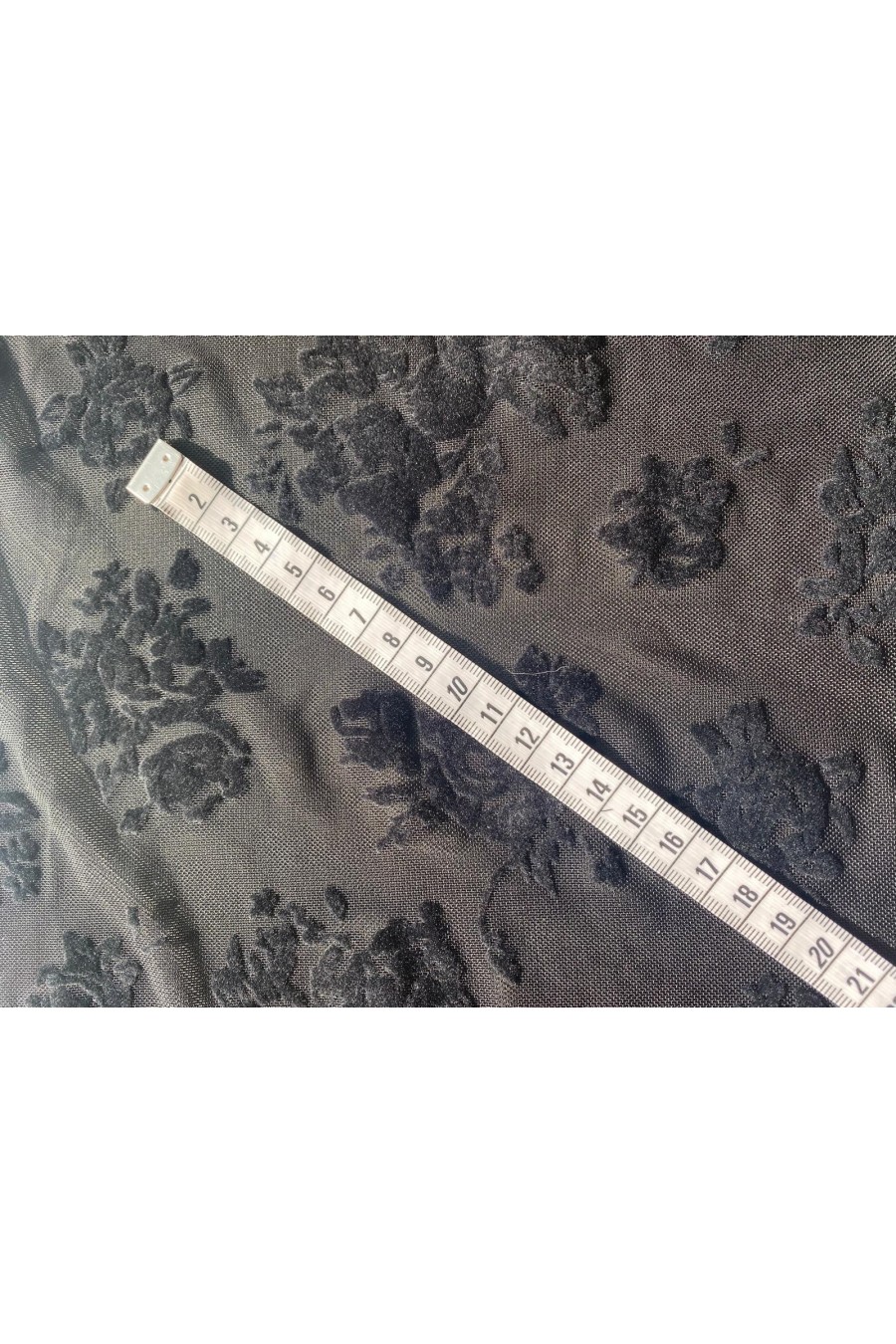 22354 TÜL/YERLİ/LEZ/POLYESTER/ELASTAN/FLOK/SİYAH/160 CM