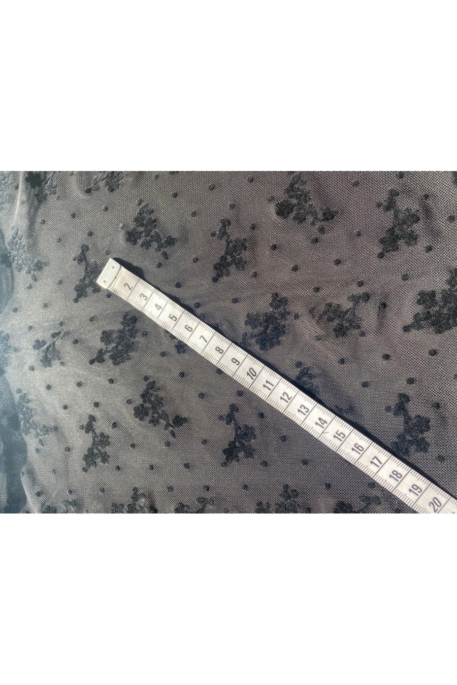 22356 TÜL/YERLİ/LEZ/POLYESTER/ELASTAN/FLOK/SİYAH/160 CM