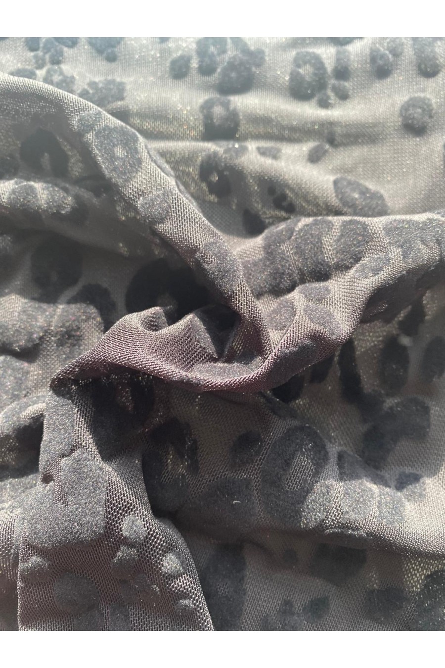 22357 TÜL/YERLİ/LEZ/POLYESTER/ELASTAN/FLOK/SİYAH/155 CM