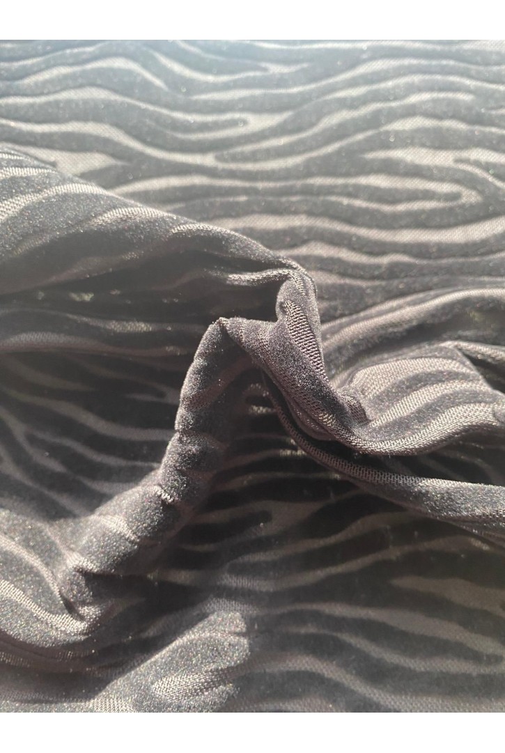 22360 TÜL/YERLİ/LEZ/POLYESTER/ELASTAN/FLOK/SİYAH/155 CM