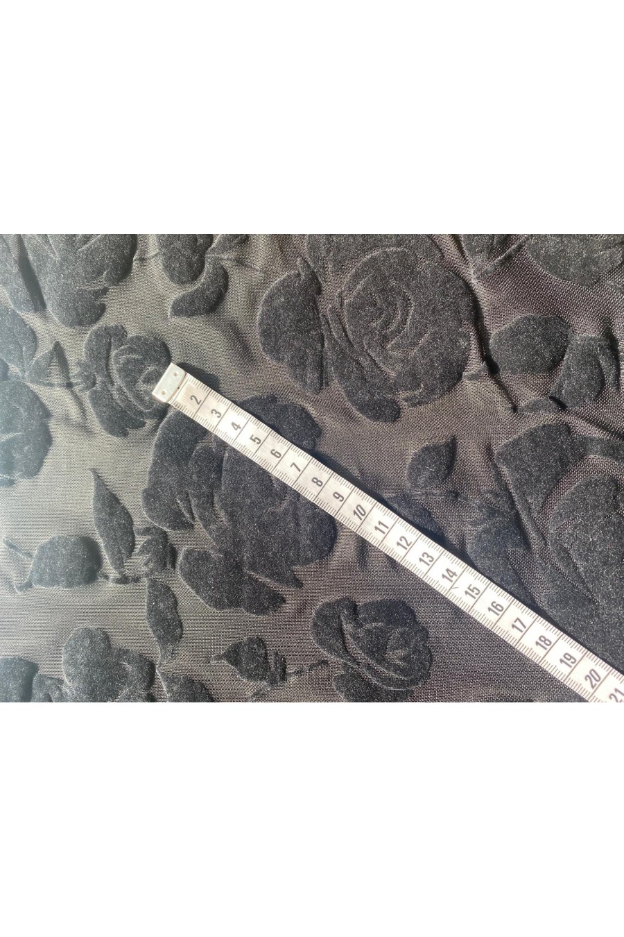 22361 TÜL/YERLİ/LEZ/POLYESTER/ELASTAN/FLOK/SİYAH/155 CM