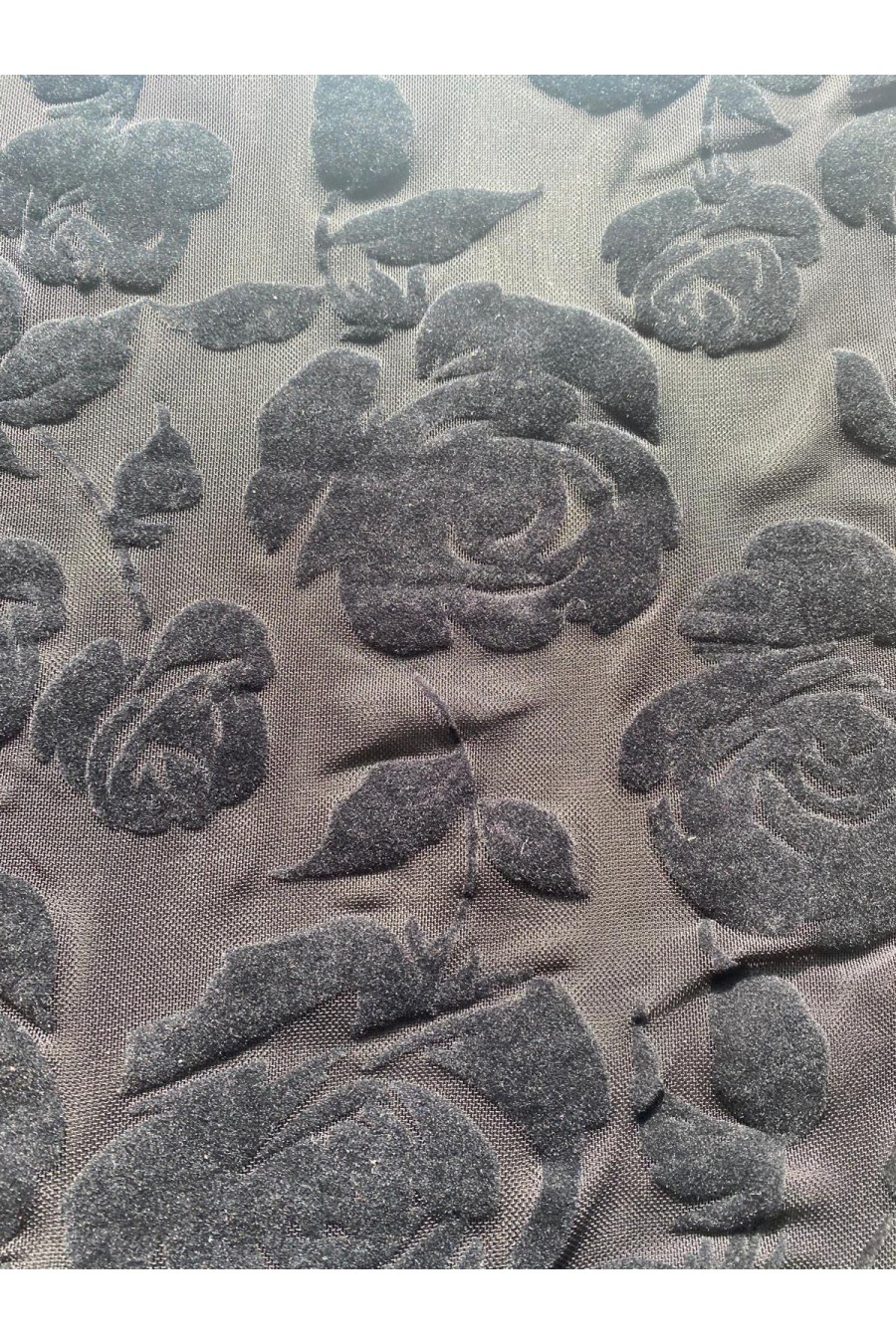 22361 TÜL/YERLİ/LEZ/POLYESTER/ELASTAN/FLOK/SİYAH/155 CM