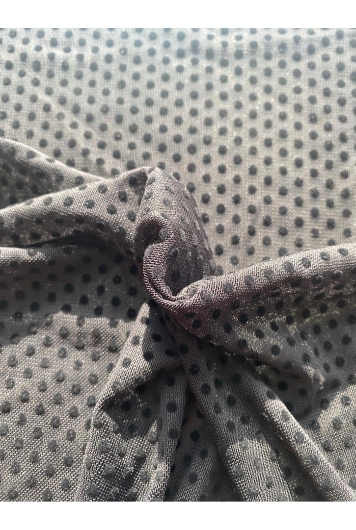 22362 TÜL/YERLİ/LEZ/POLYESTER/ELASTAN/FLOK/PUANTİYE/SİYAH/150 CM