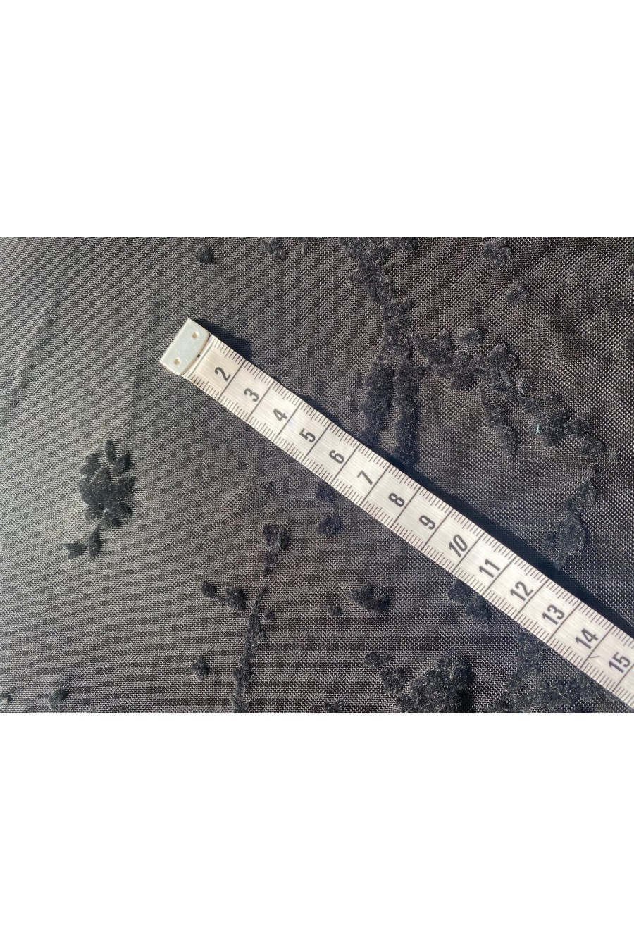 22363 TÜL/YERLİ/LEZ/POLYESTER/ELASTAN/FLOK/SİYAH/170 CM