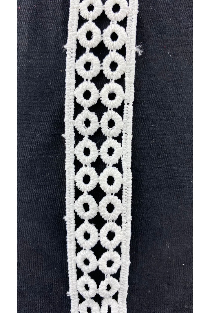 Ham Mat Polyester Güpür Brode Bant, Yerli, 2 cm